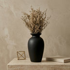 Matte Black Minimalist Urn Vase