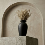 Matte Black Minimalist Urn Vase