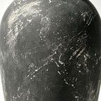 Weathered Charcoal Stone-Look Urn Vase